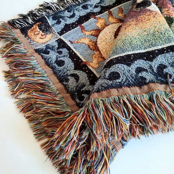 Woven throw Afghan or blanket Noah's ark. - Picture 6 of 6
